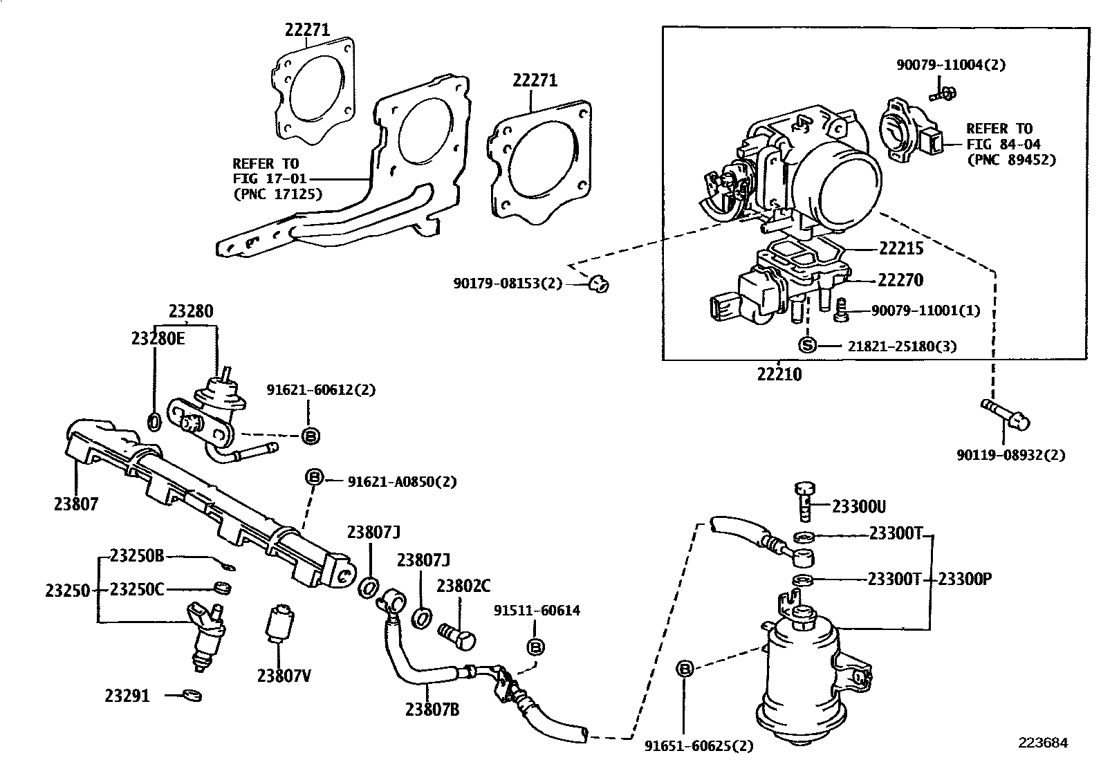Toyota COROLLA 燃油喷射系统 EPC diagram — 223684