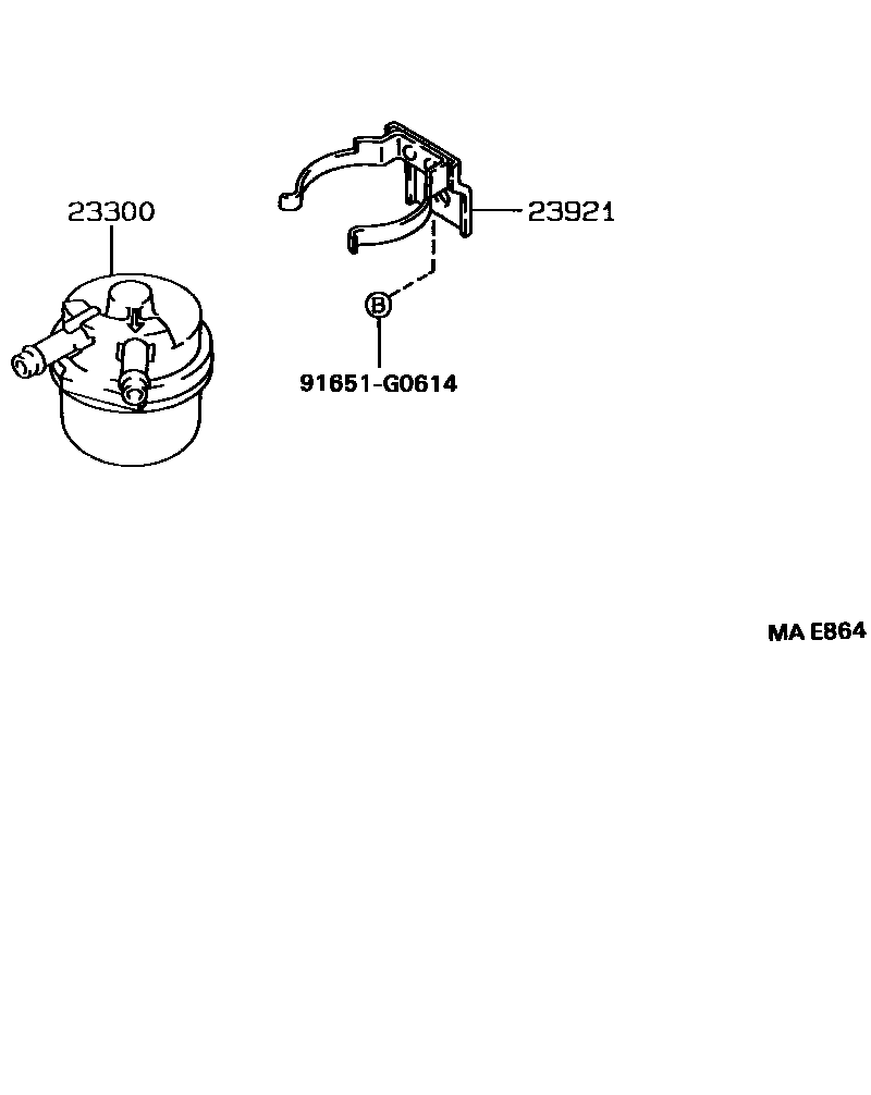Toyota COROLLA fuel filter EPC diagram — MAE864