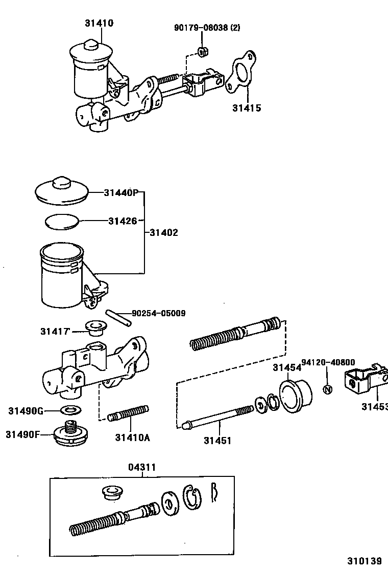 Toyota COROLLA 离合器总泵 EPC diagram — 310139