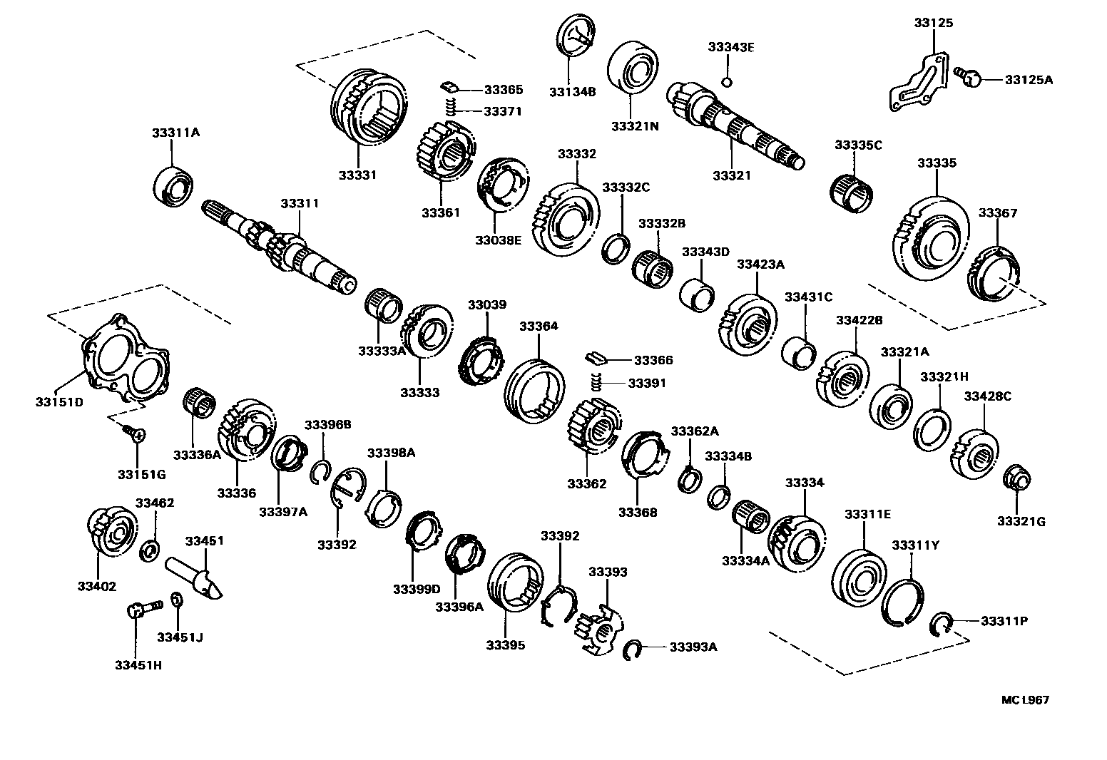 Toyota COROLLA 变速器齿轮(MTM) EPC diagram — MCL967