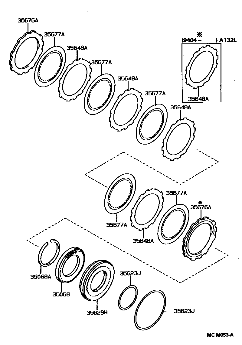 Toyota COROLLA 3号制动器、一档和倒档制动器(ATM) EPC diagram — MCM053A