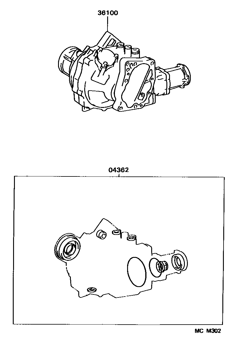 Toyota COROLLA Transfer Assembly & Gasket Kit EPC diagram — MCM302
