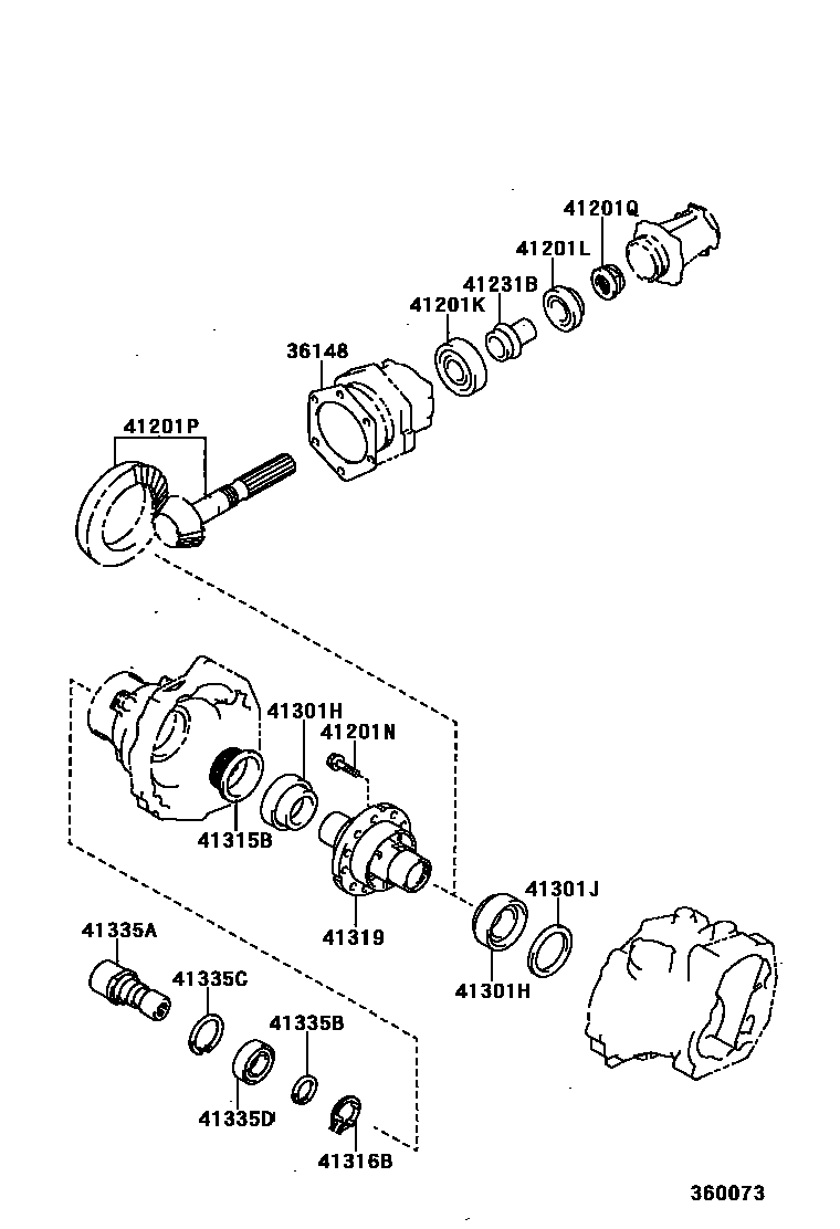 Toyota COROLLA Transfer Gear EPC diagram — 360073