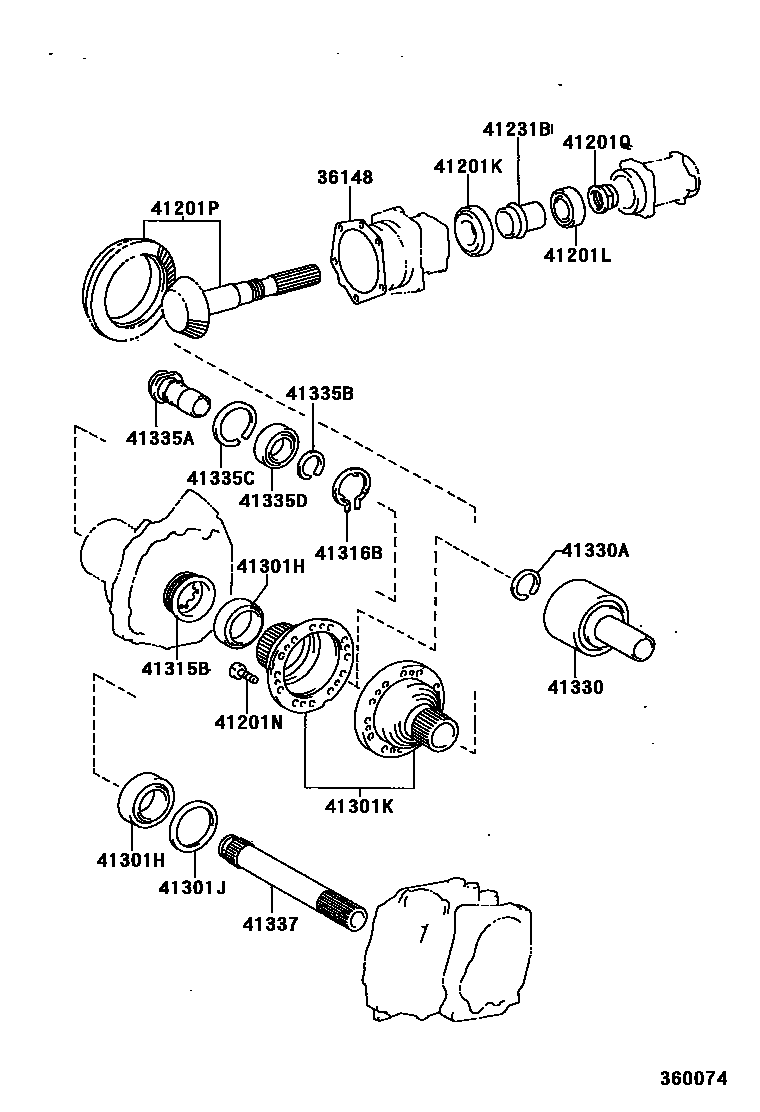 Toyota COROLLA Transfer Gear EPC diagram — 360074