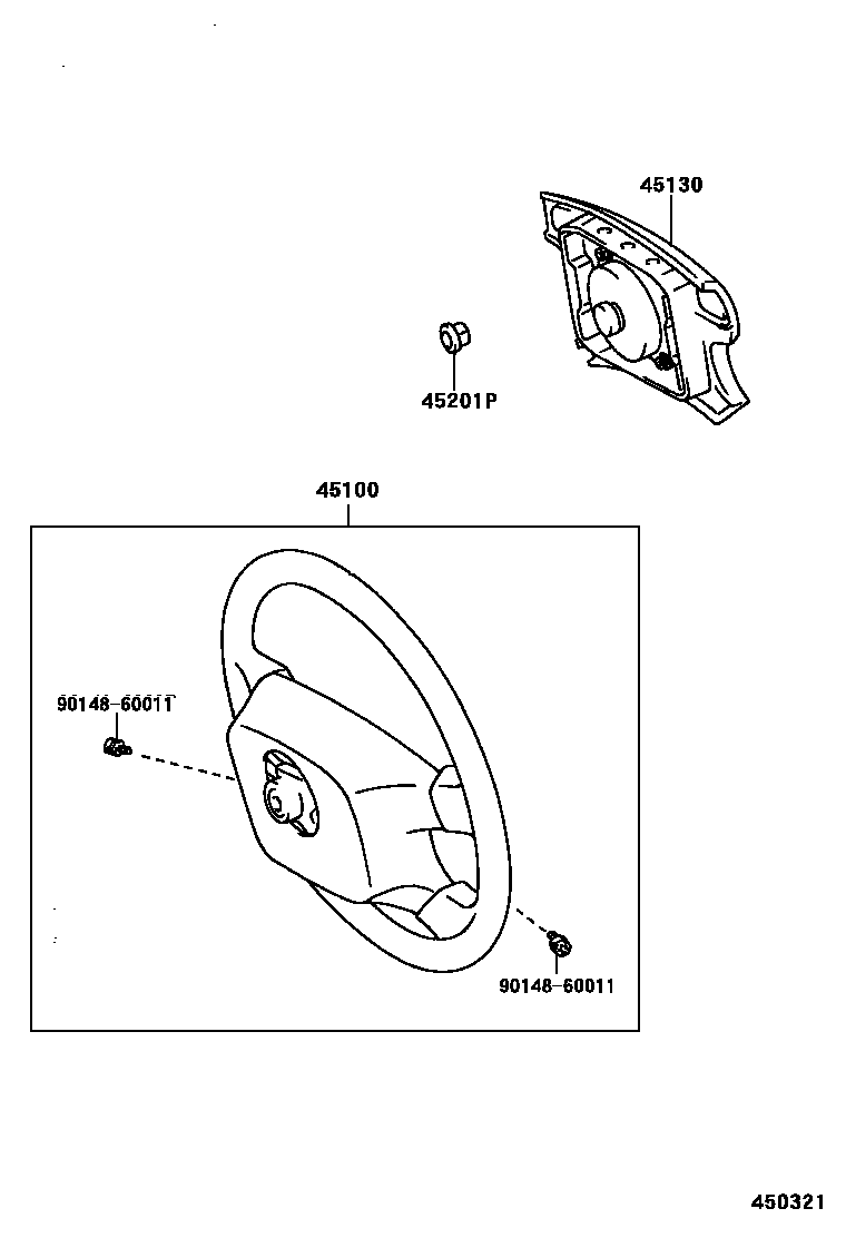 Toyota COROLLA Steering Wheel EPC diagram — 450321