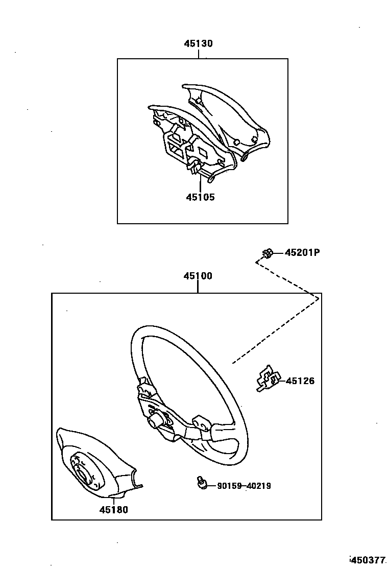 Toyota COROLLA Steering Wheel EPC diagram — 450377
