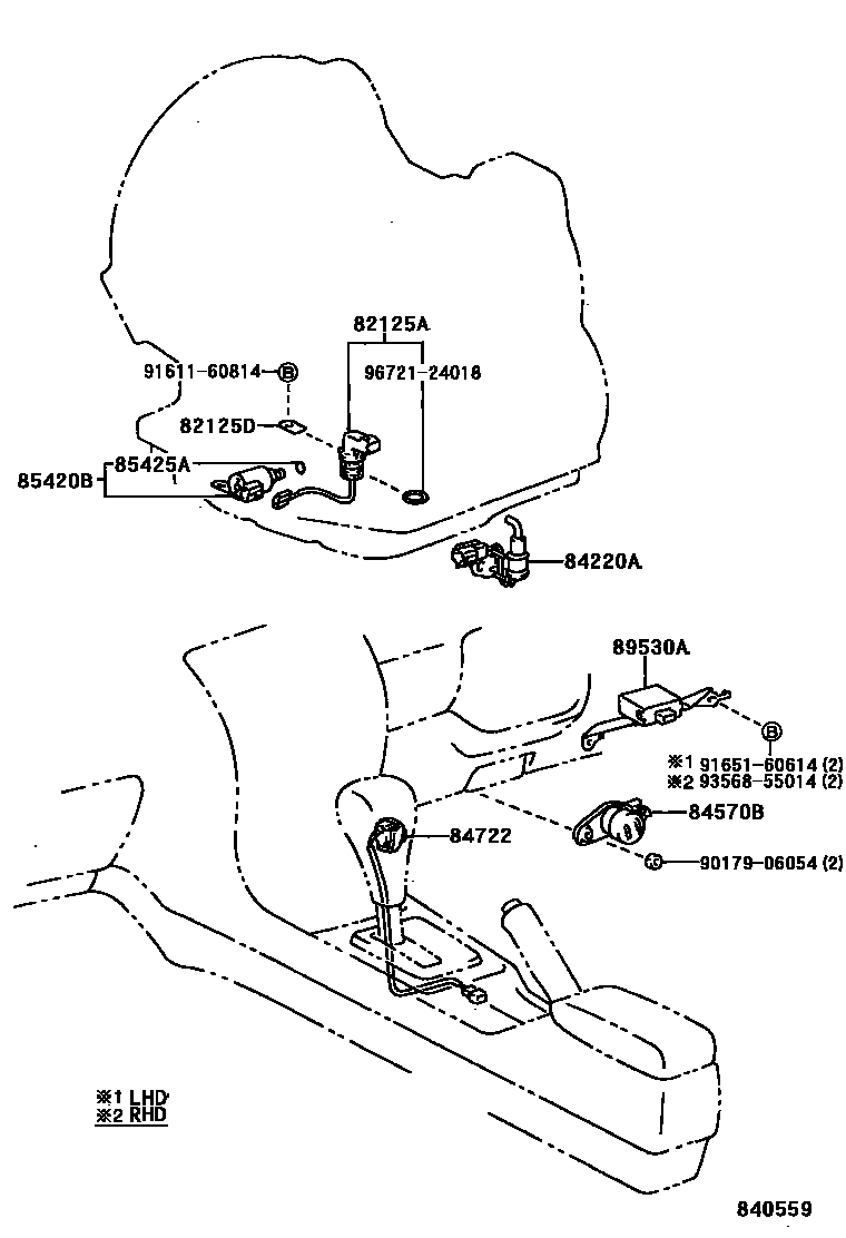 Toyota COROLLA 超速档和电子控制变速器 EPC diagram — 840559