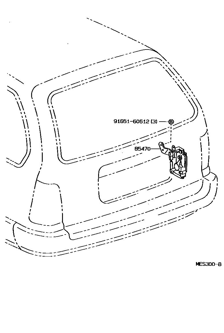 Toyota COROLLA 车门电机和车门电磁阀 EPC diagram — MES300B