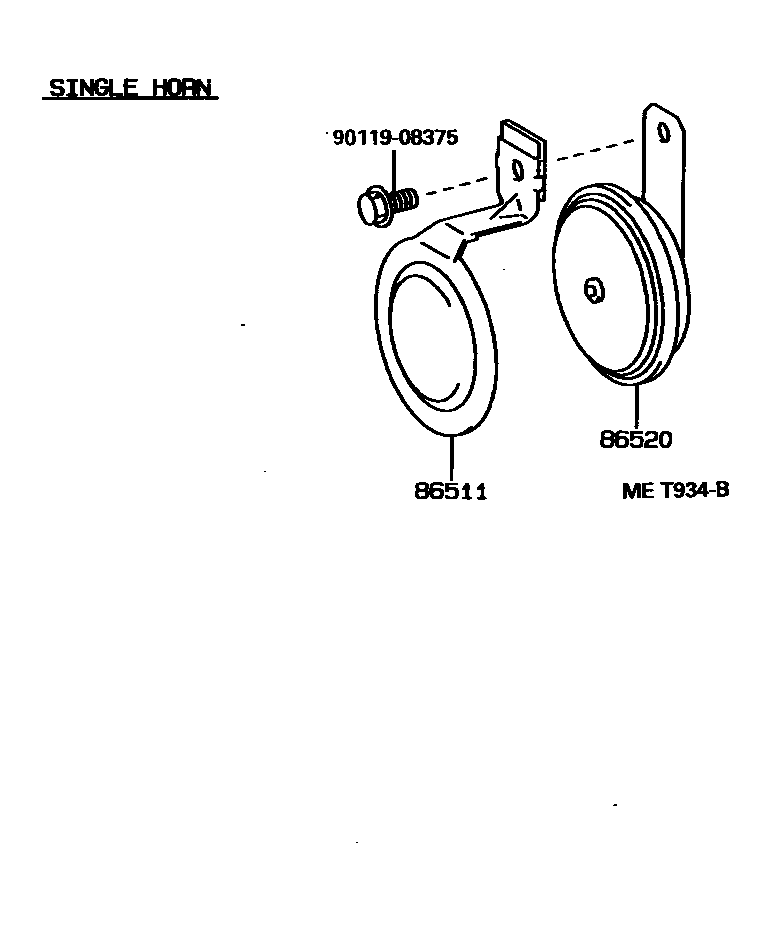 Toyota COROLLA 喇叭 EPC diagram — MET934B