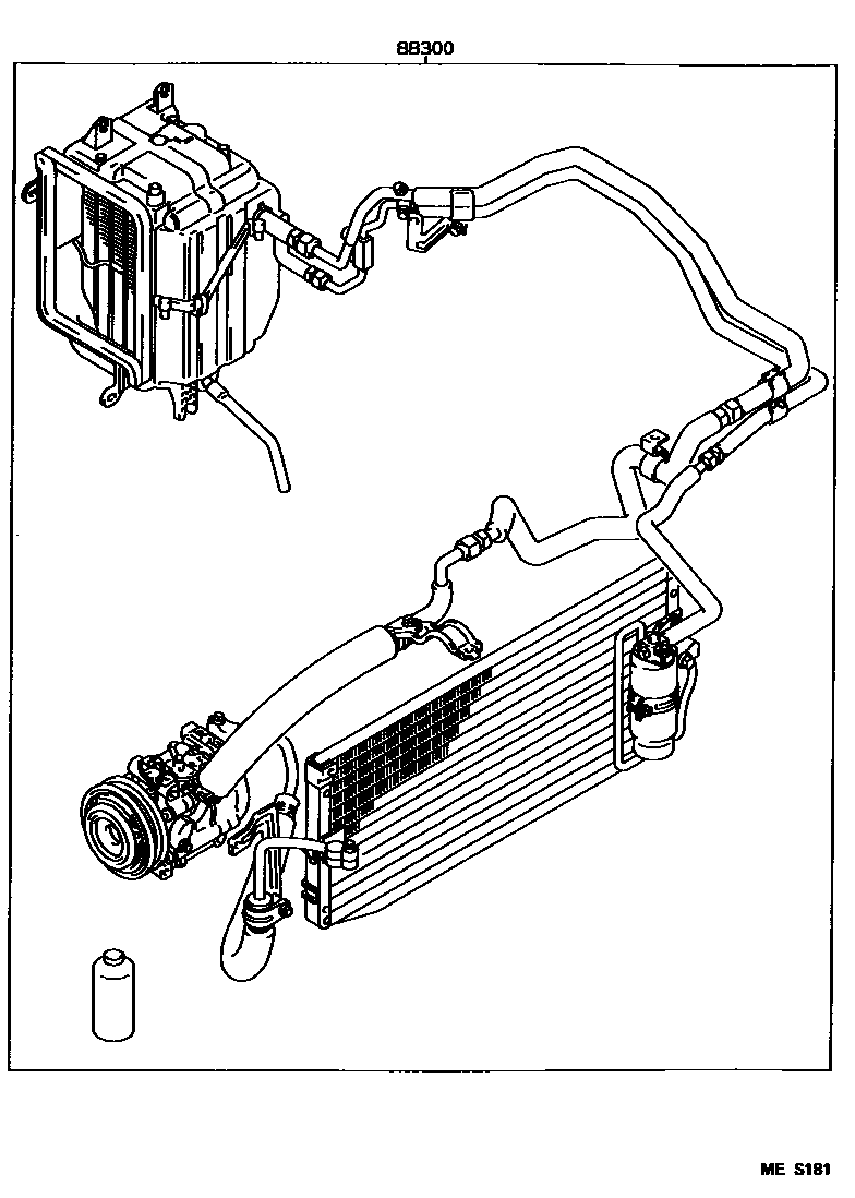 Toyota COROLLA 暖风和空调系统 - 组件 EPC diagram — MES181
