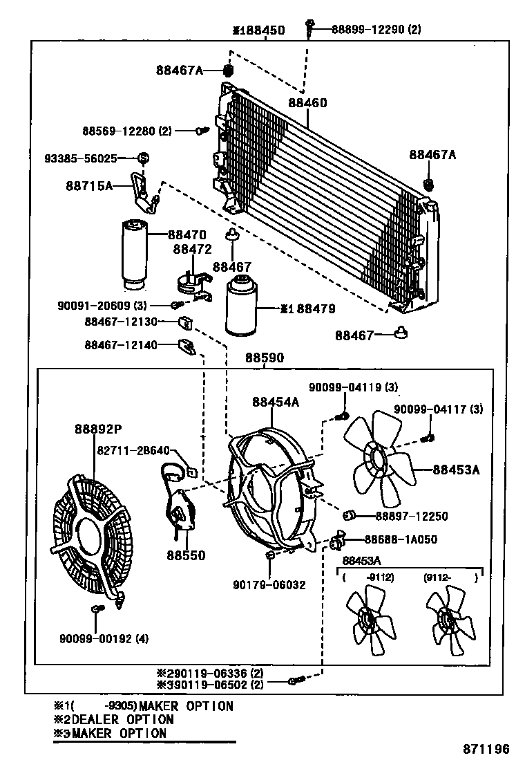 Toyota COROLLA Heating & Air Conditioning - Cooler Piping EPC diagram — 871196