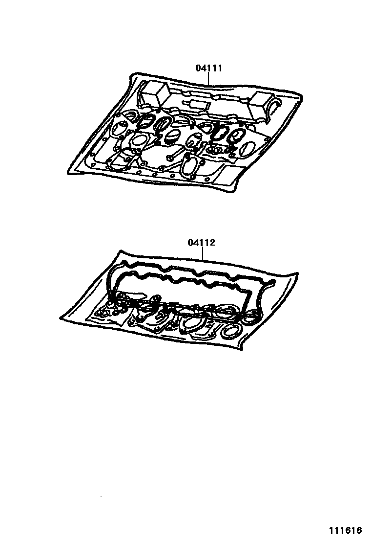 Toyota COROLLA Engine Overhaul Gasket Kit EPC diagram — 111616