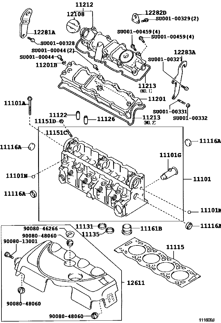 Toyota COROLLA Cylinder Head EPC diagram — 111609M