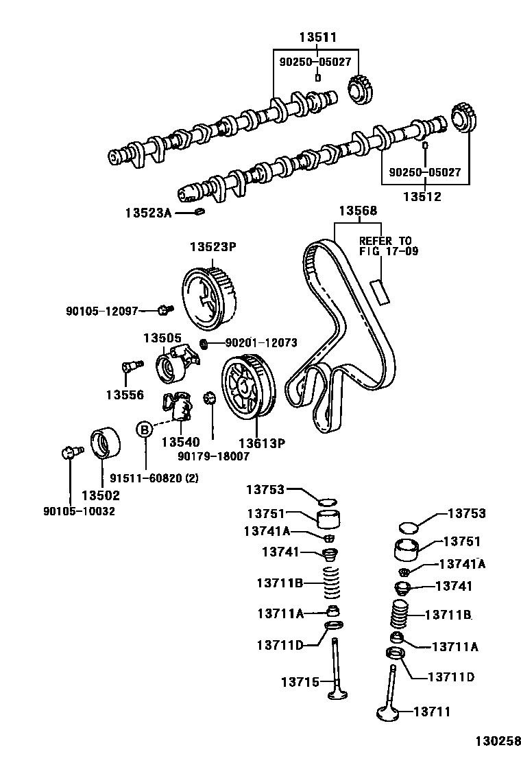 Toyota COROLLA Camshaft & Valve EPC diagram — 130258