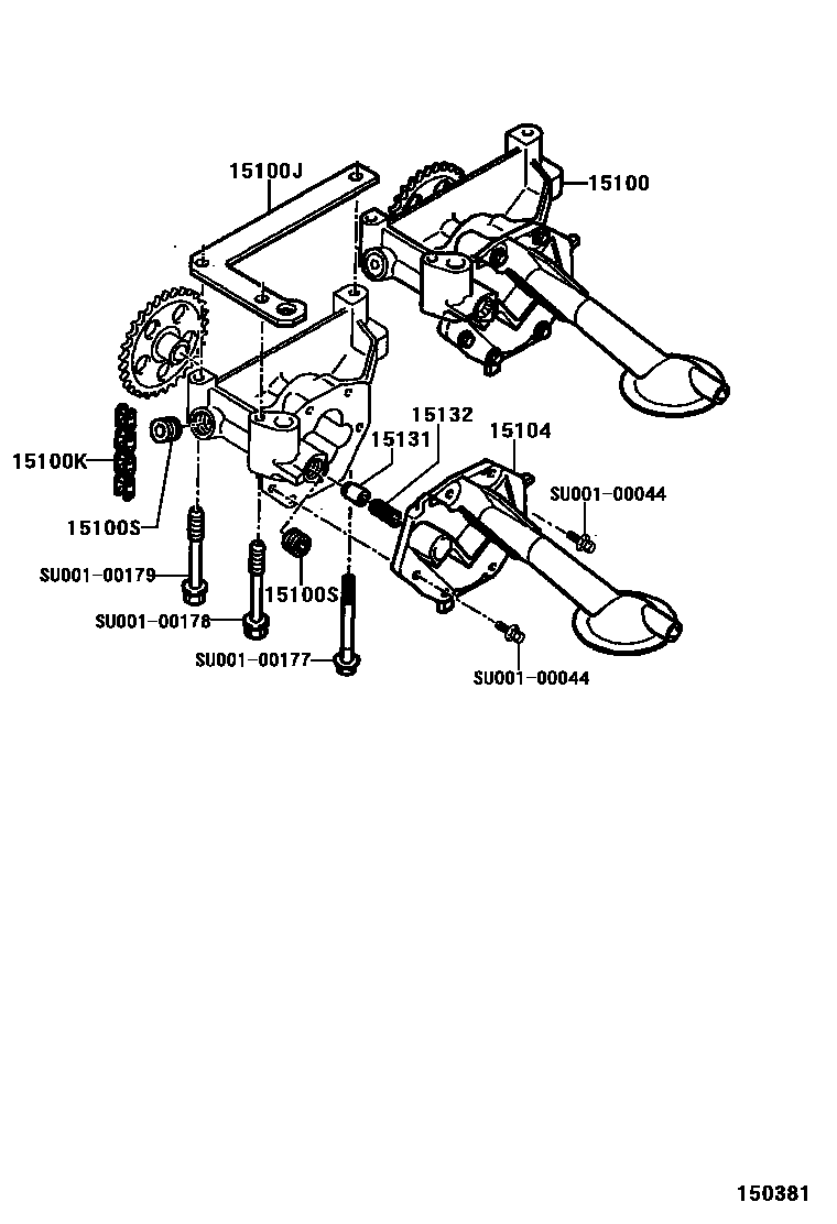 Toyota COROLLA Engine Oil Pump EPC diagram — 150381