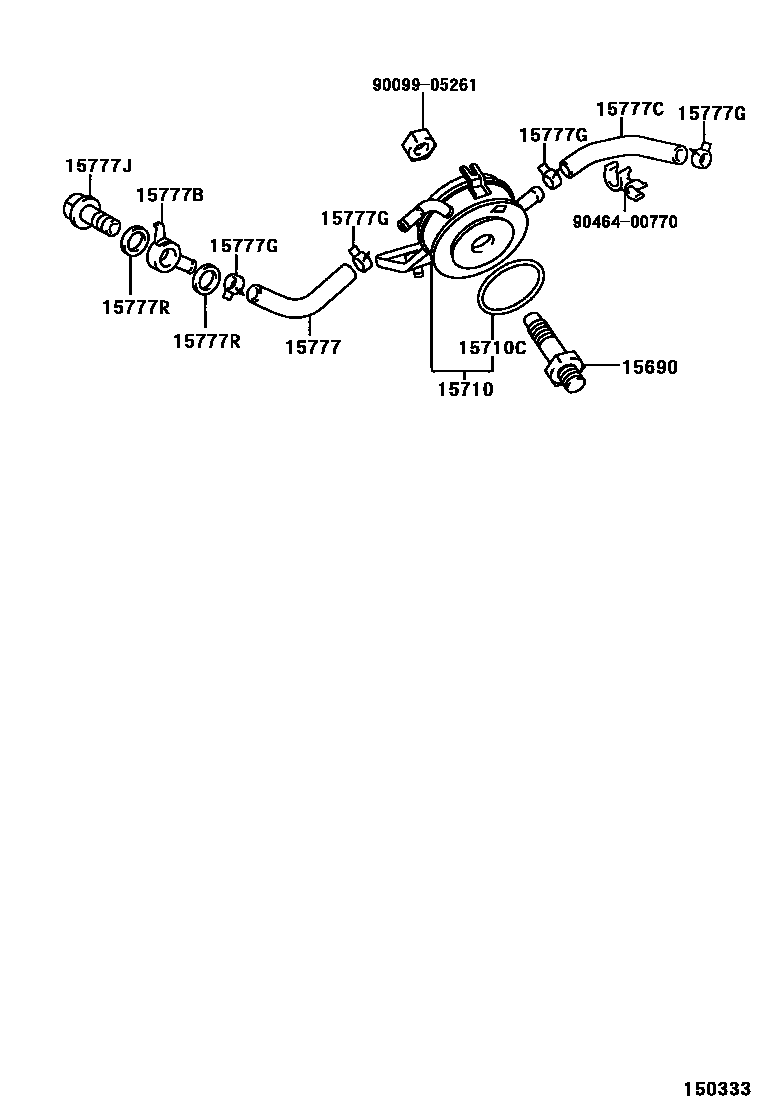 Toyota COROLLA Engine Oil Cooler EPC diagram — 150333