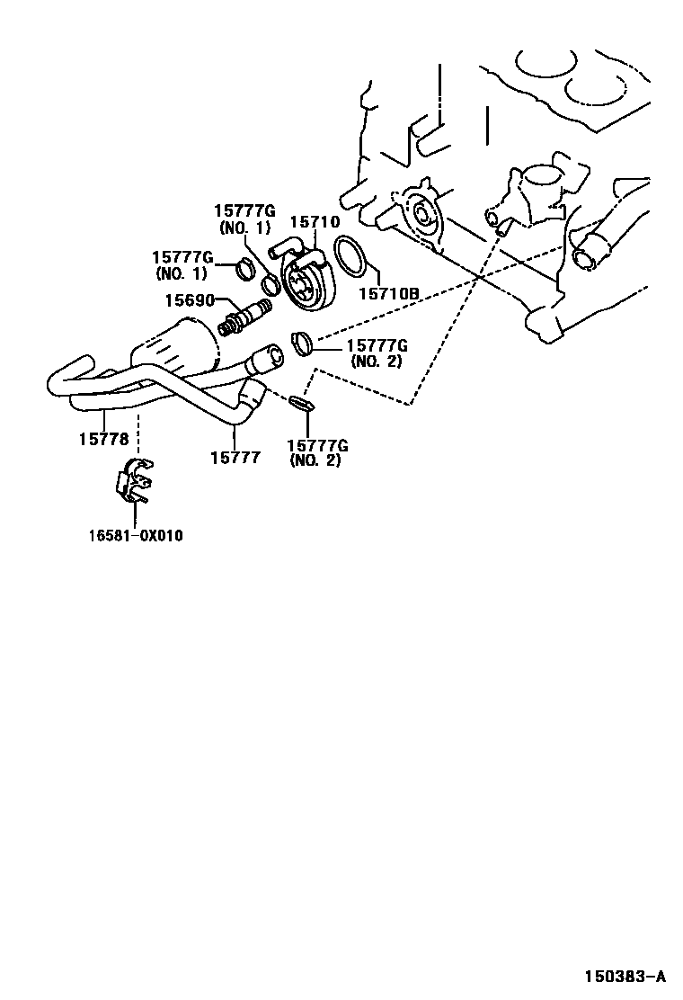 Toyota COROLLA Engine Oil Cooler EPC diagram — 150383A
