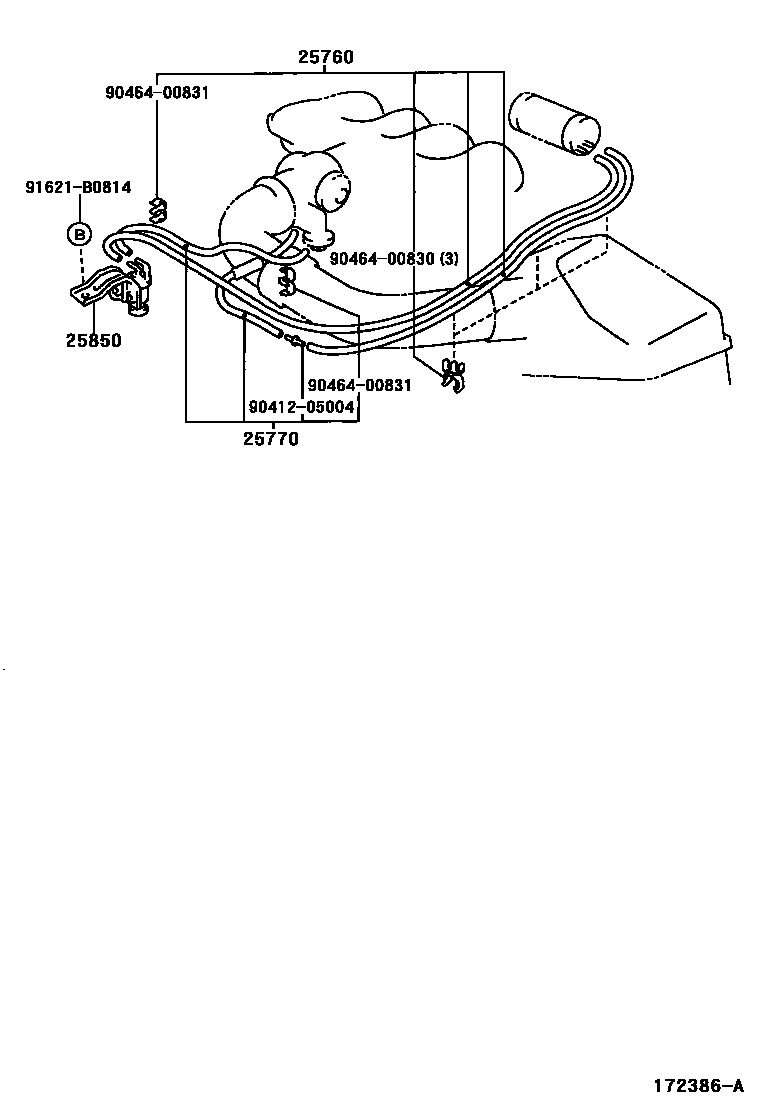 Toyota COROLLA vacuum tube EPC diagram — 172386A