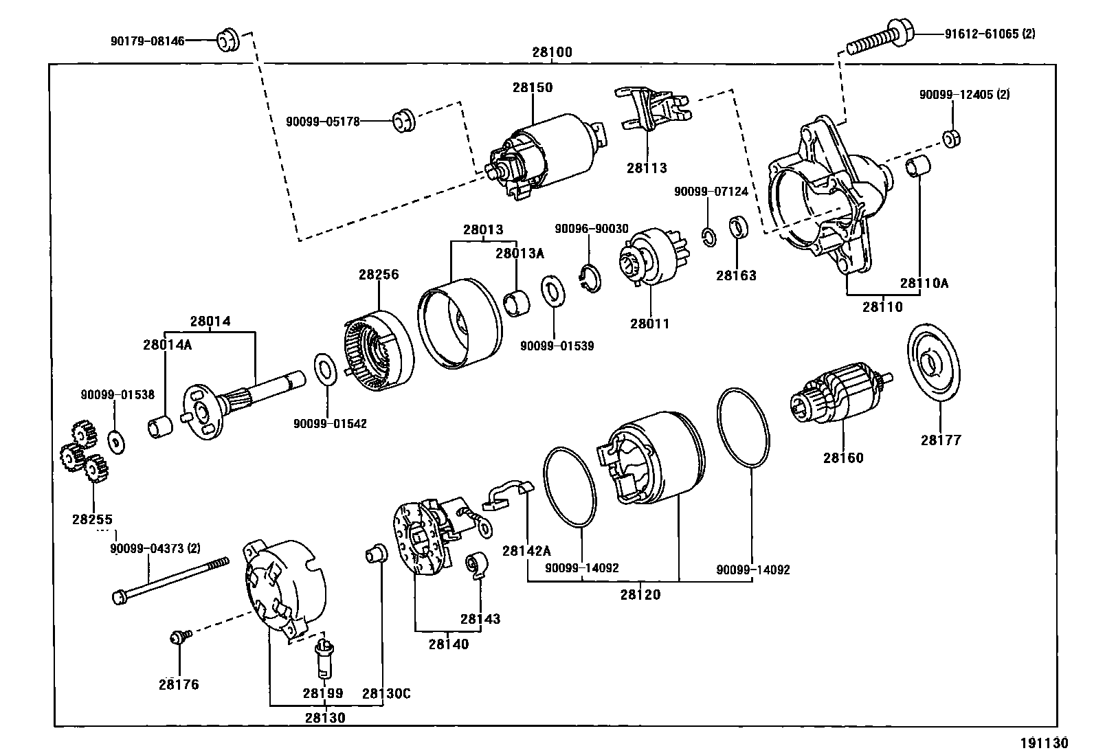 Toyota COROLLA 起动机 EPC diagram — 191130