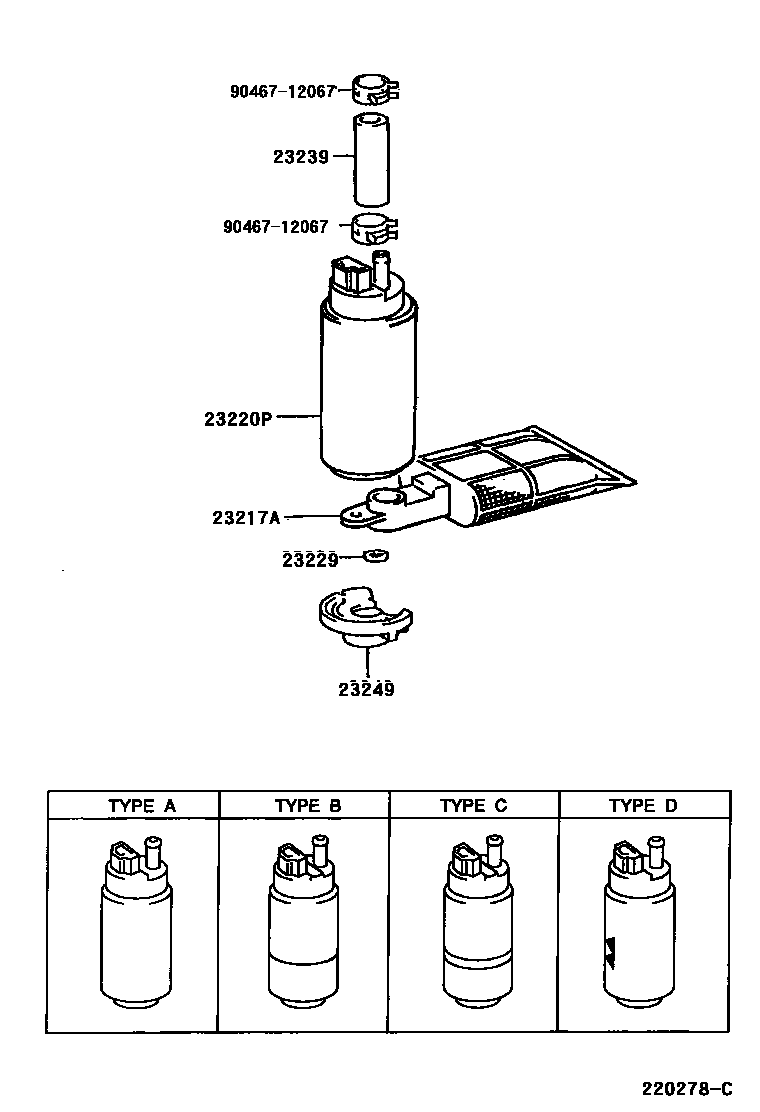Toyota COROLLA 燃油喷射系统 EPC diagram — 220278C