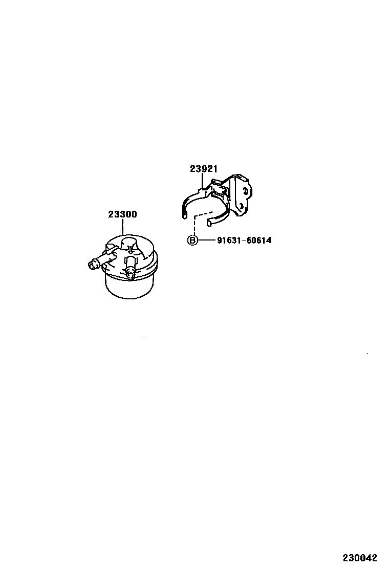 Toyota COROLLA fuel filter EPC diagram — 230042