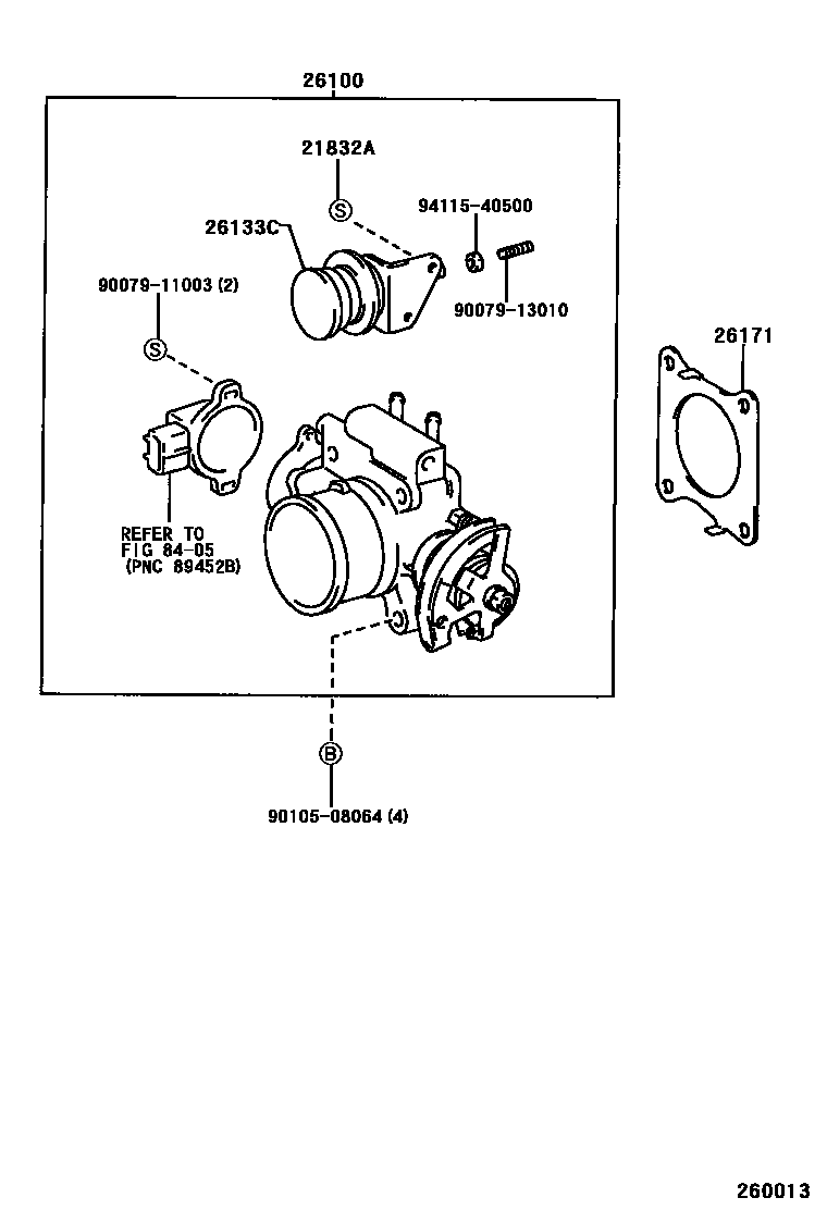 Toyota COROLLA 文氏管 EPC diagram — 260013