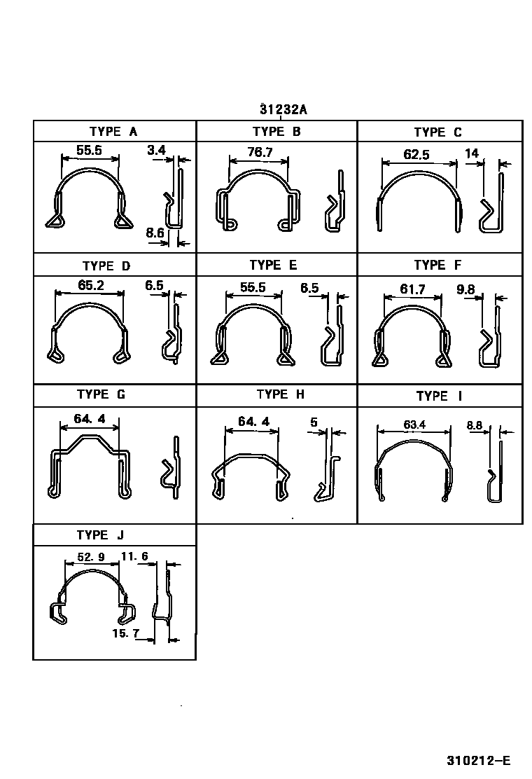 Toyota COROLLA 离合器和分离叉 EPC diagram — 310212E