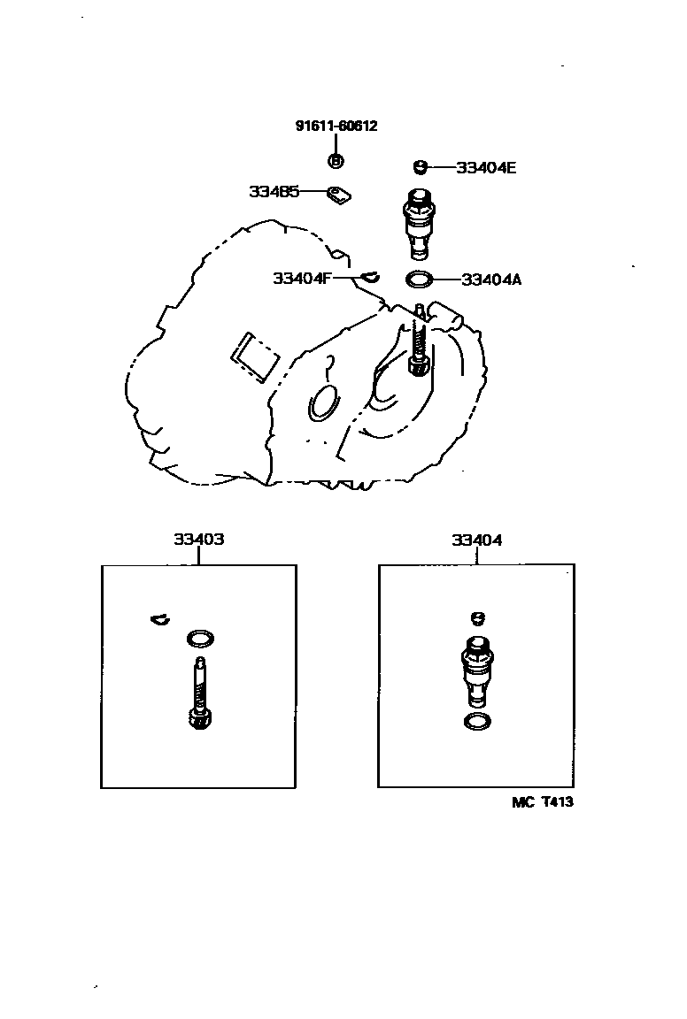Toyota COROLLA 速度表从动齿轮(MTM) EPC diagram — MCT413