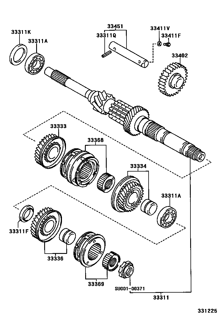 Toyota COROLLA 变速器齿轮(MTM) EPC diagram — 331225