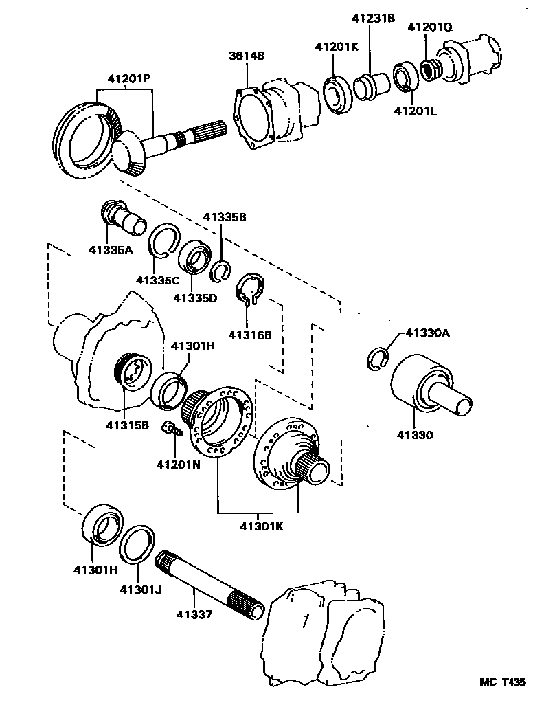 Toyota COROLLA Transfer Gear EPC diagram — MCT435