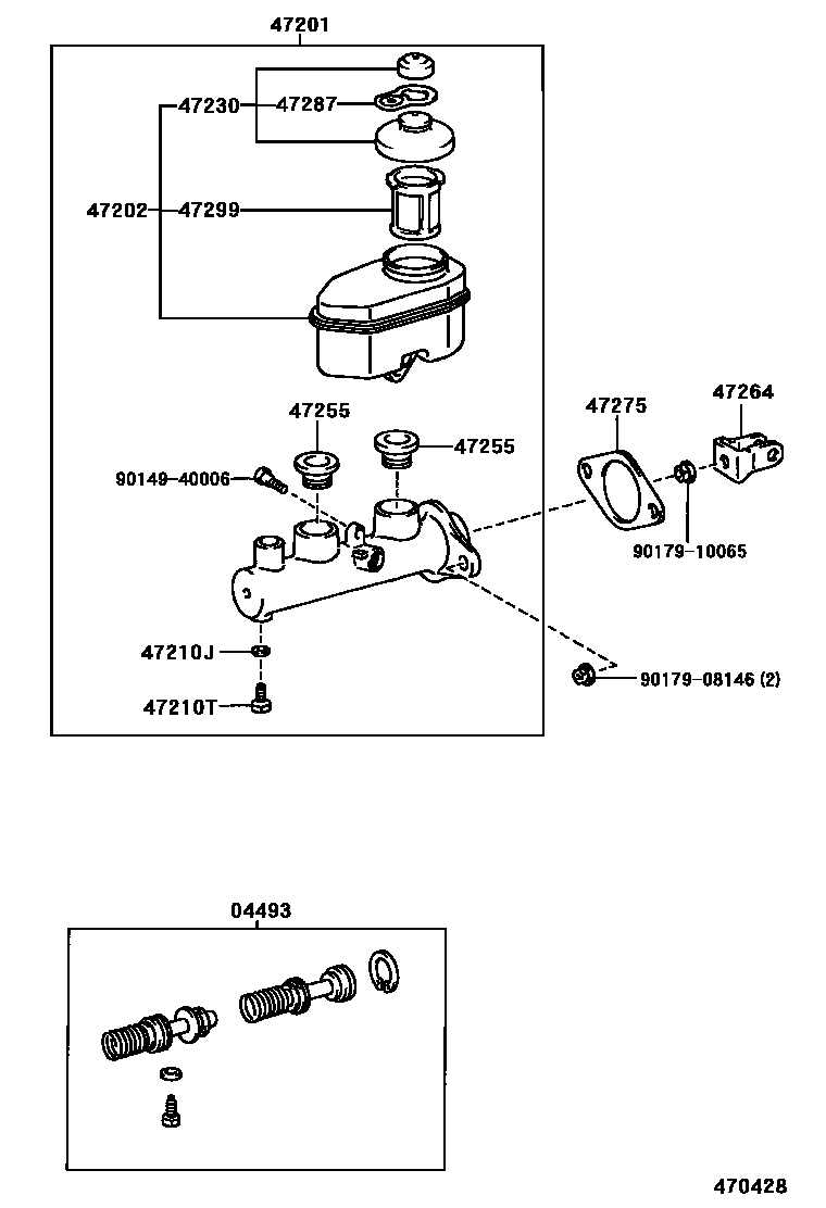 Toyota COROLLA 制动总泵 EPC diagram — 470428