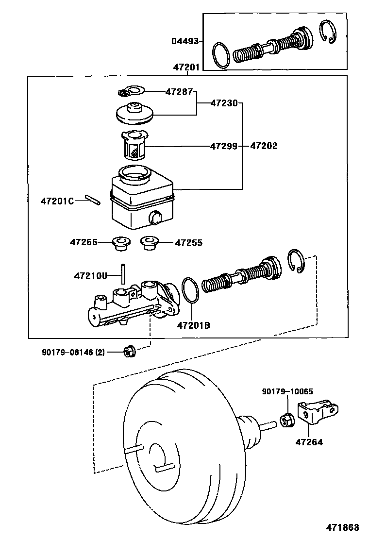 Toyota COROLLA 制动总泵 EPC diagram — 471863