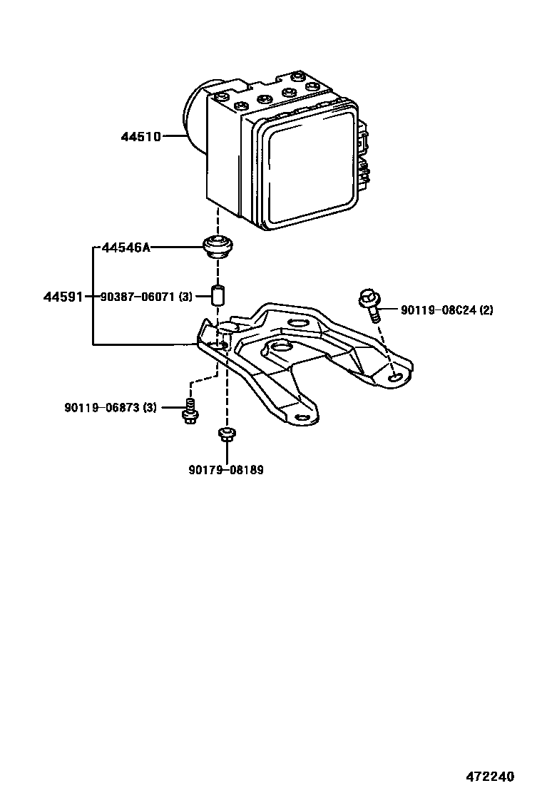 Toyota COROLLA 制动配管和卡箍 EPC diagram — 472240