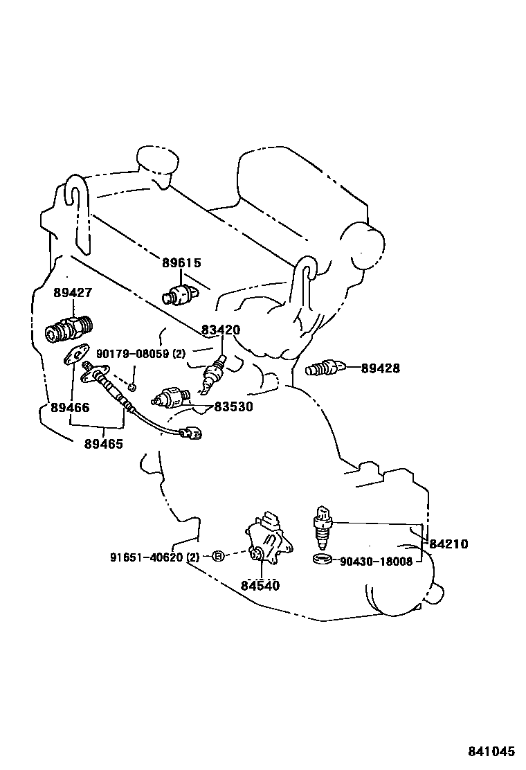 Toyota COROLLA 开关和继电器和ECU EPC diagram — 841045