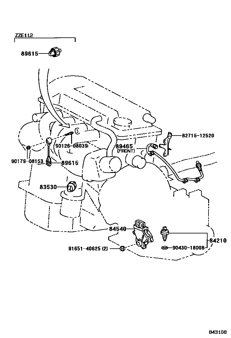 Toyota COROLLA 开关和继电器和ECU EPC diagram — 843108