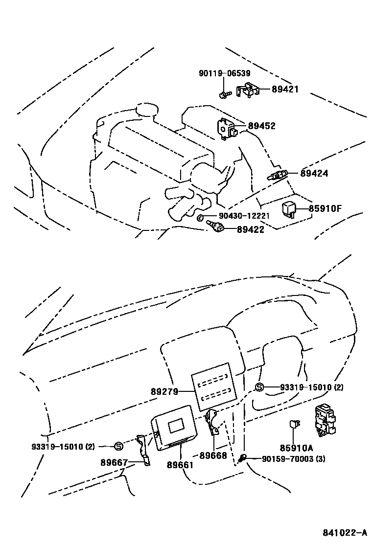 Toyota COROLLA 电子燃油喷射系统 EPC diagram — 841022A