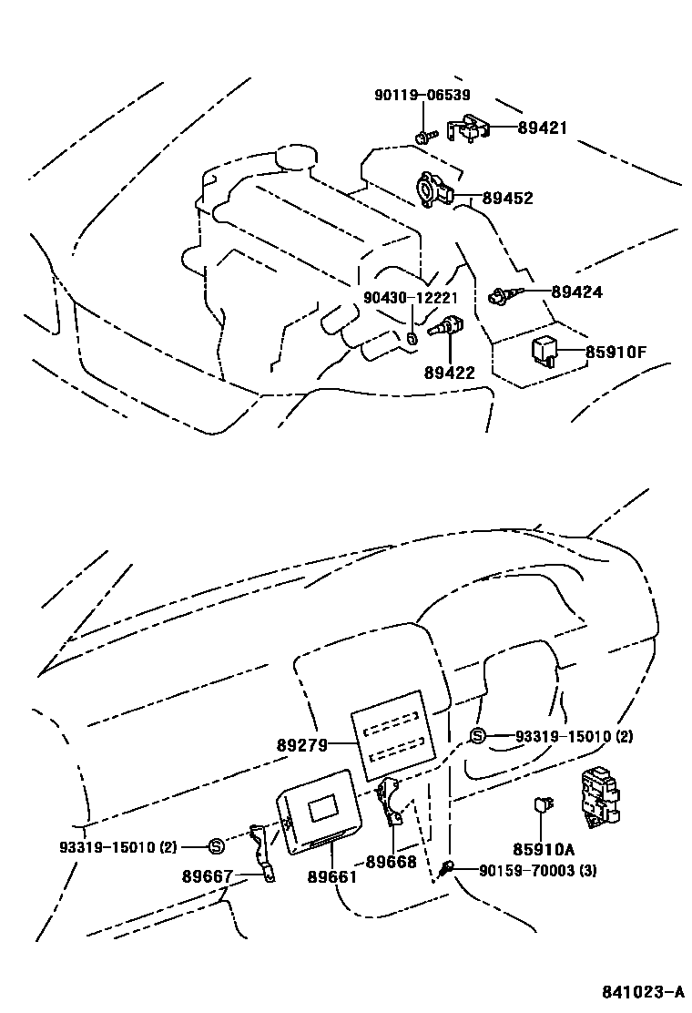 Toyota COROLLA 电子燃油喷射系统 EPC diagram — 841023A