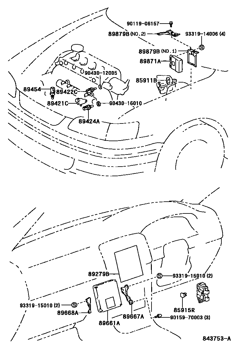 Toyota COROLLA 电子控制柴油机(ECD) EPC diagram — 843753A