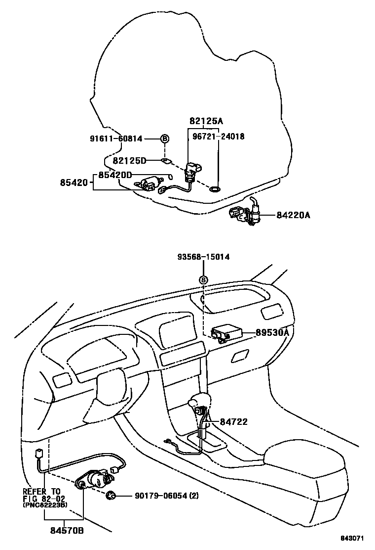Toyota COROLLA 超速档和电子控制变速器 EPC diagram — 843071