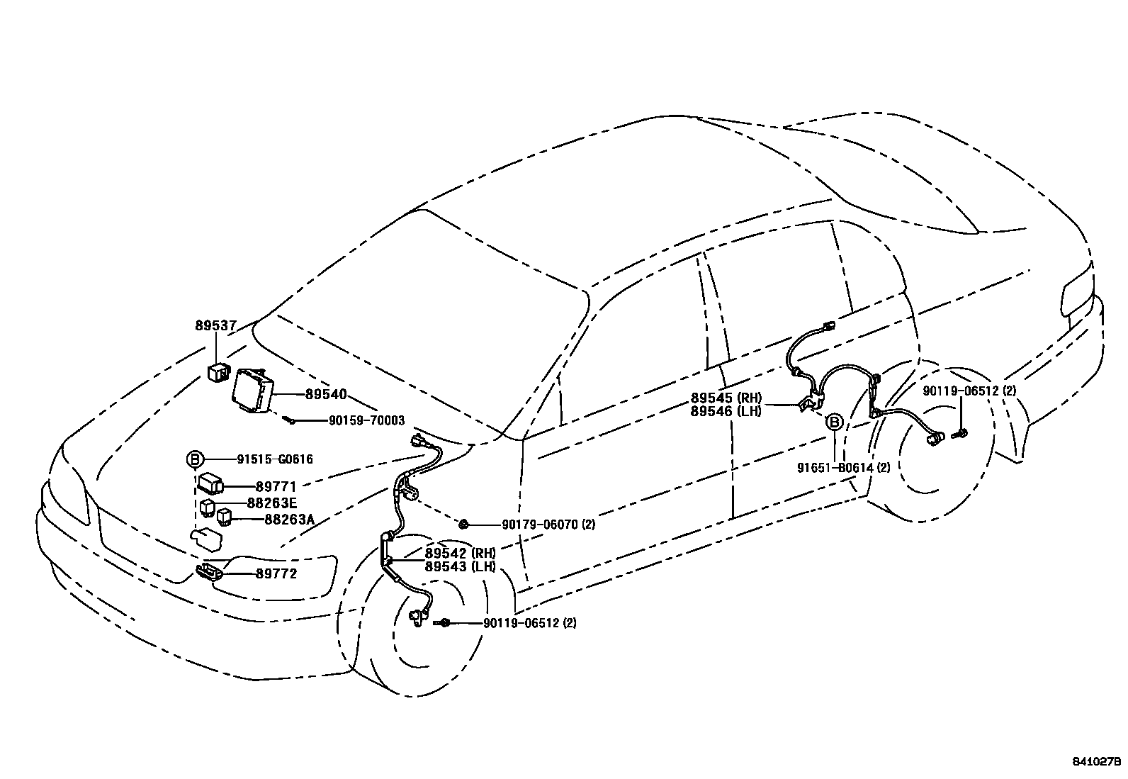 Toyota COROLLA ABS 和 VSC EPC diagram — 841027B