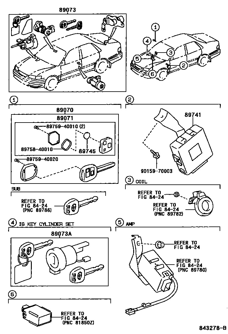 Toyota COROLLA 遥控门锁 EPC diagram — 843278B