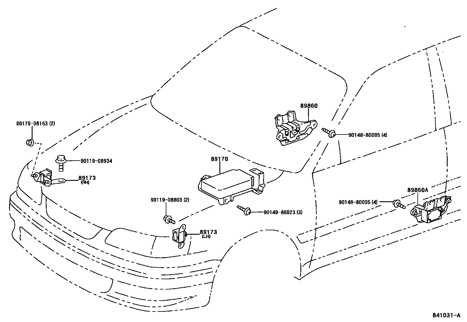 Toyota COROLLA 空气囊 EPC diagram — 841031A