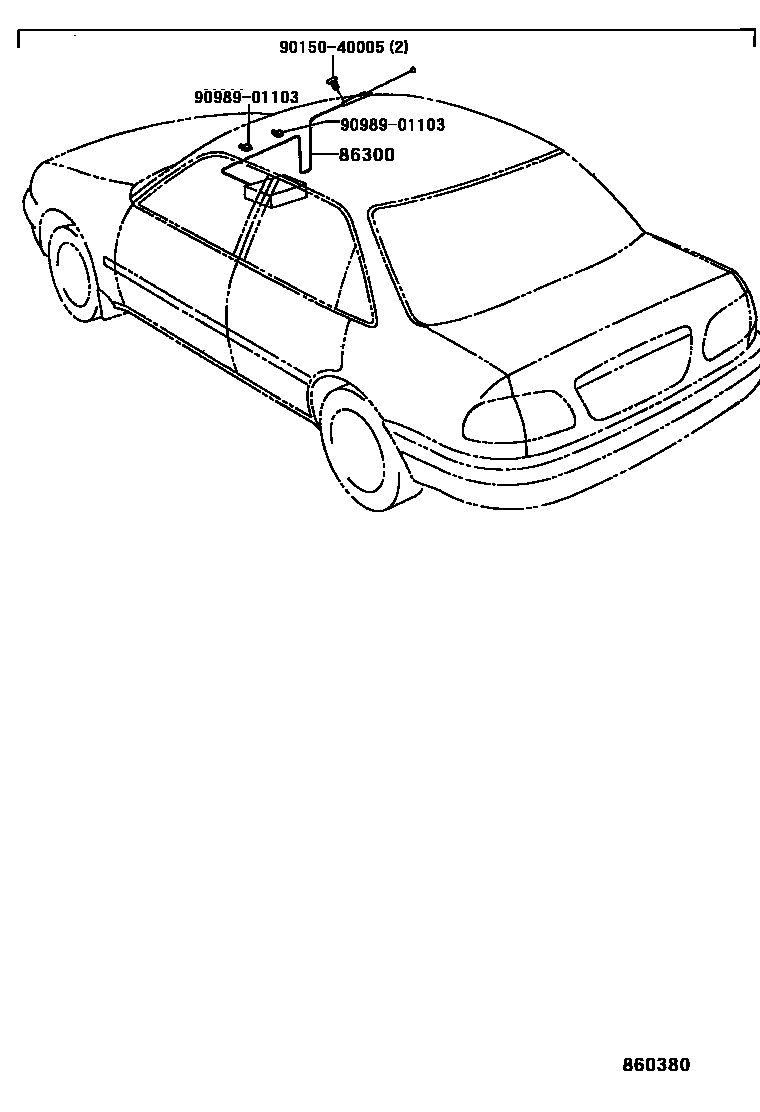 Toyota COROLLA antenna EPC diagram — 860380