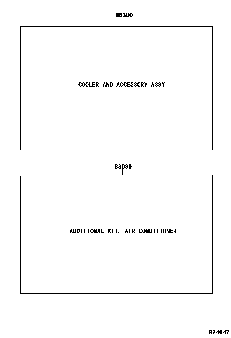 Toyota COROLLA 暖风和空调系统 - 组件 EPC diagram — 874047
