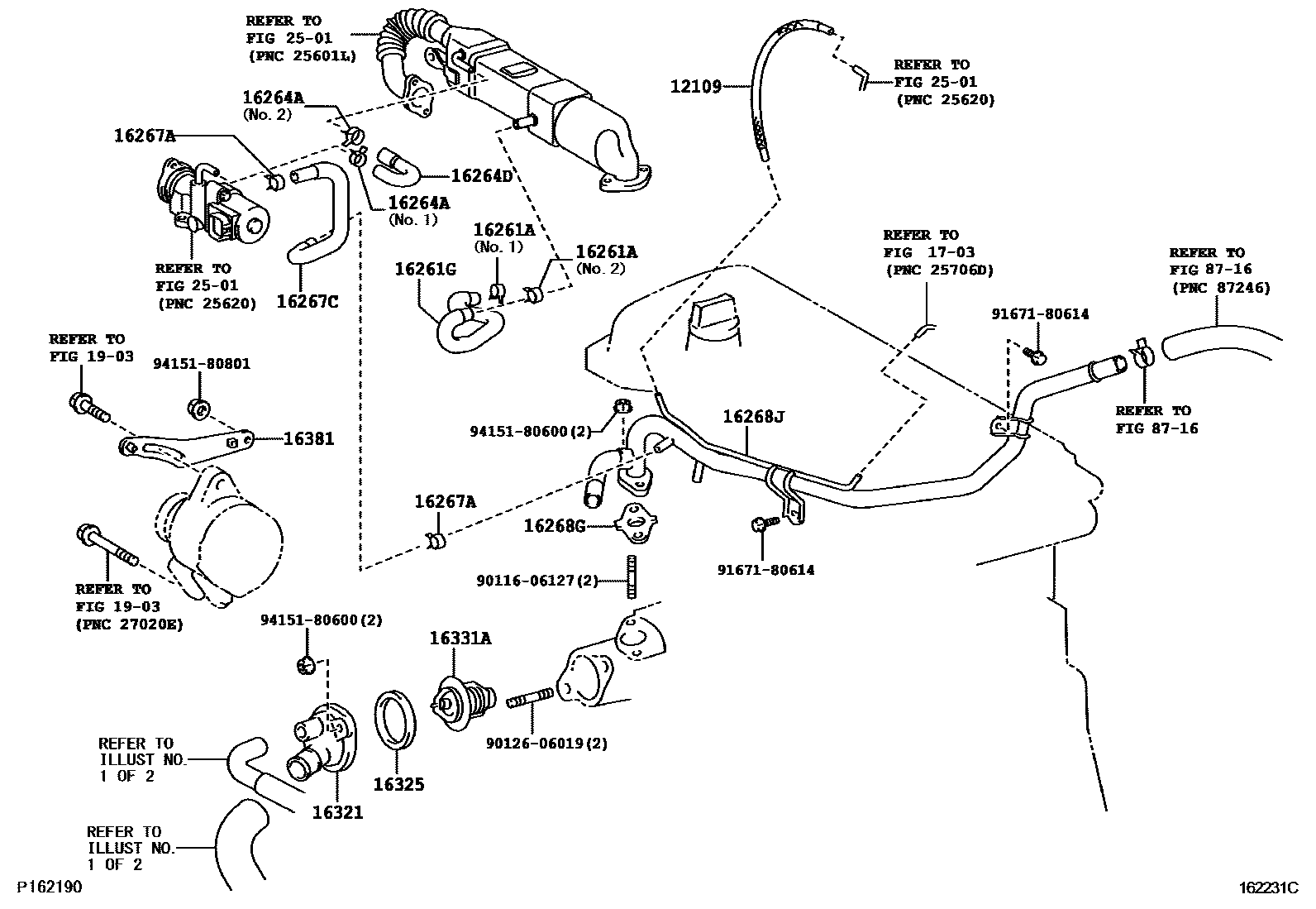 Toyota COROLLA RADIATOR & WATER OUTLET EPC diagram — 162231C