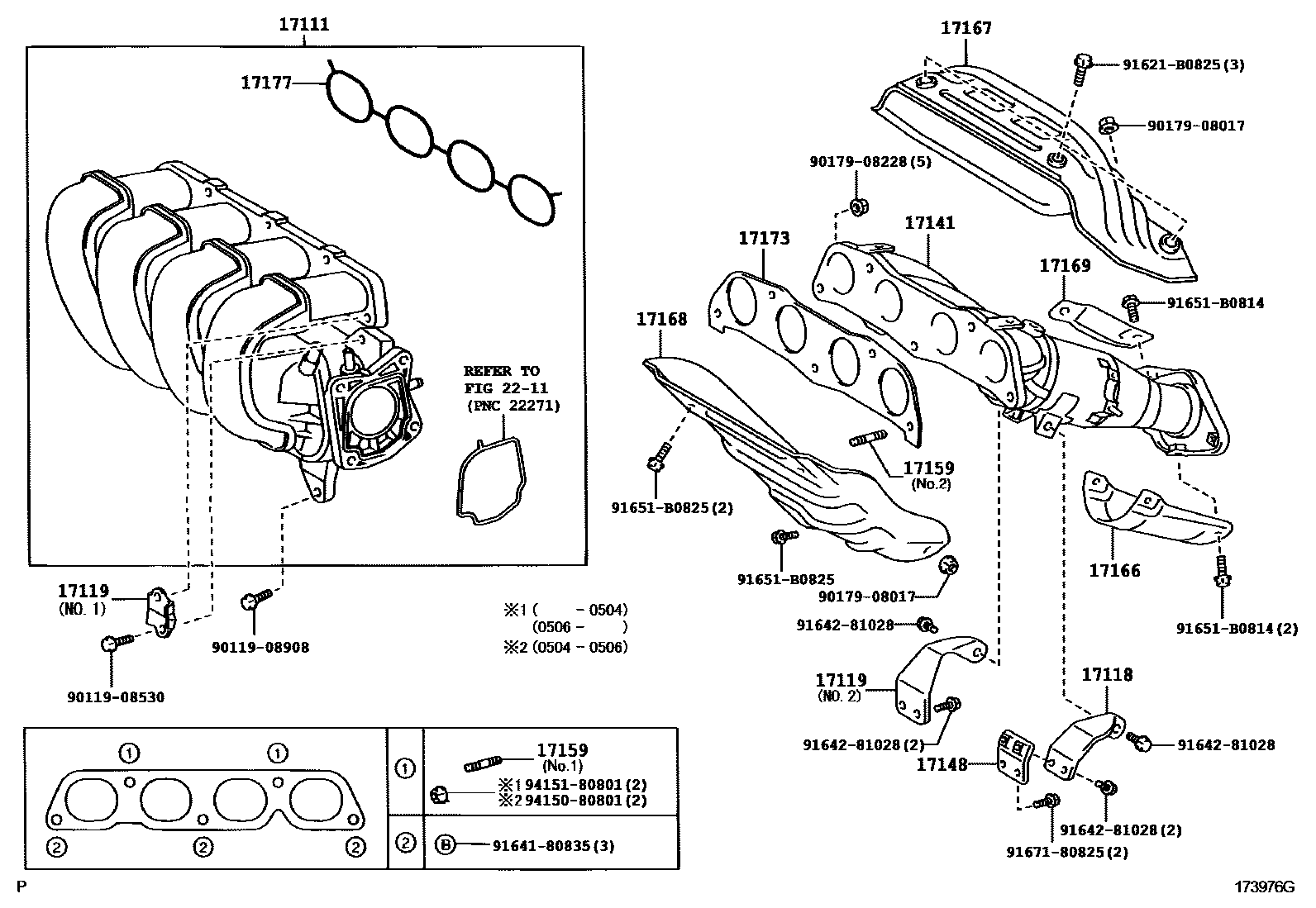 Toyota COROLLA Manifold EPC diagram — 173976G