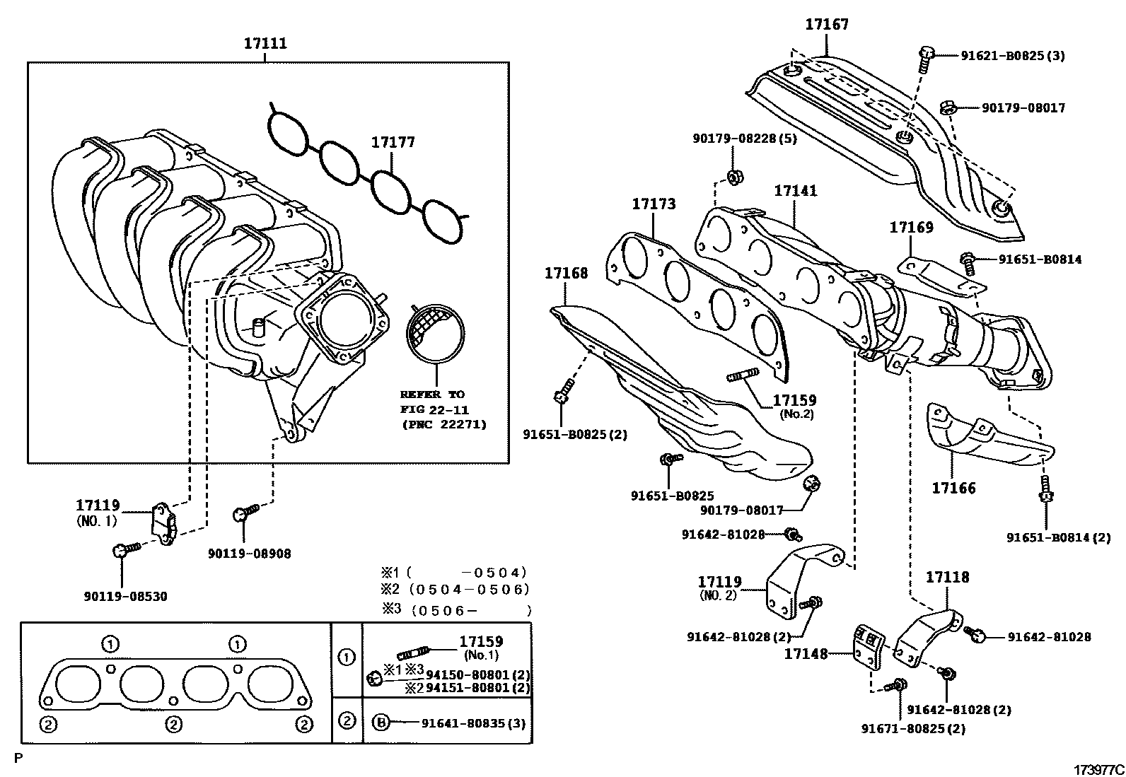 Toyota COROLLA Manifold EPC diagram — 173977C