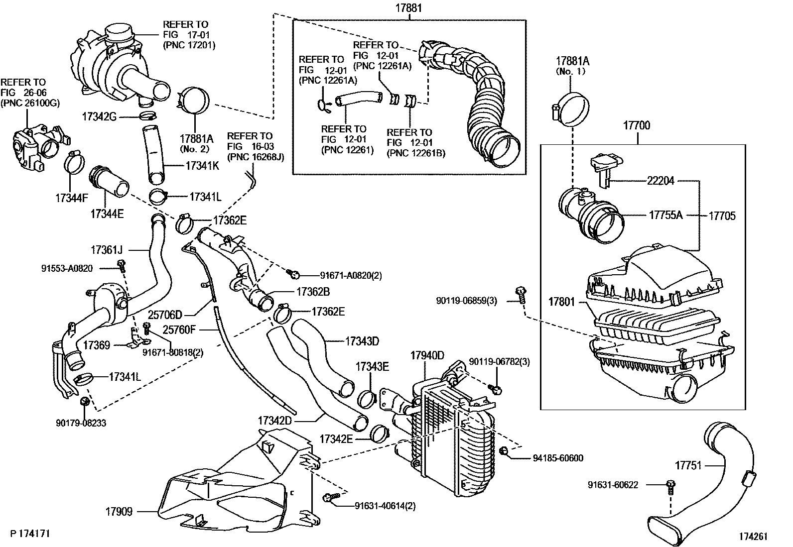 Toyota COROLLA Air Cleaner EPC diagram — 174261