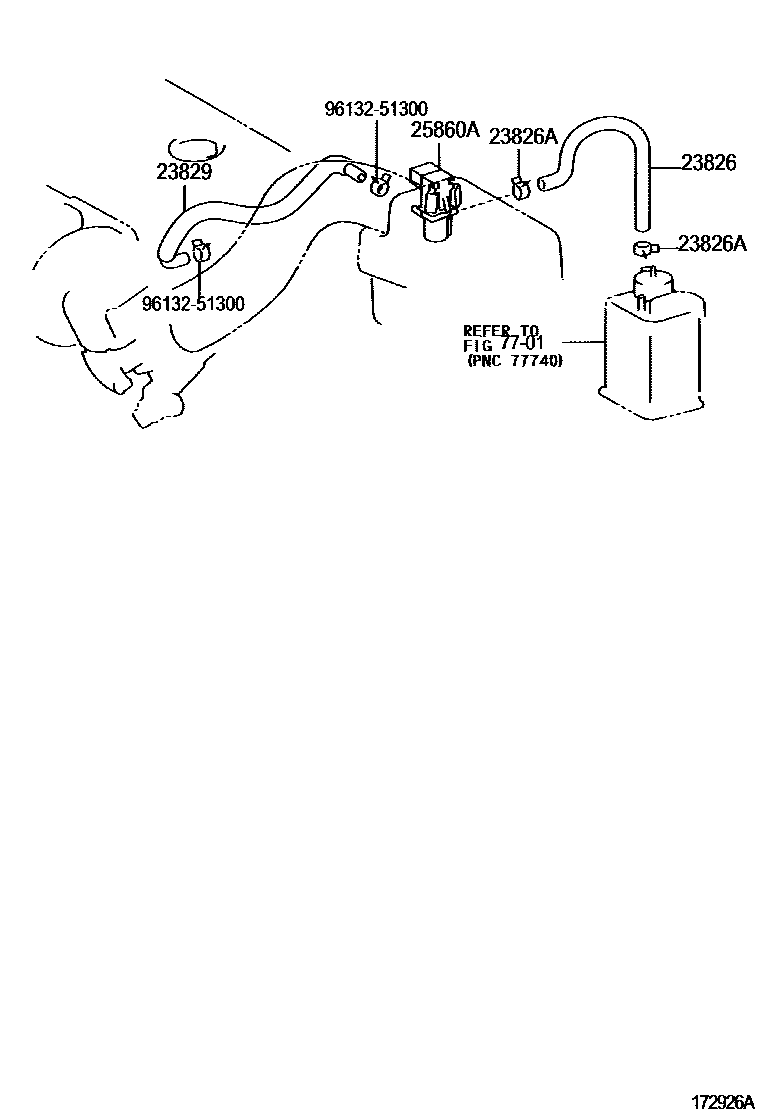 Toyota COROLLA vacuum tube EPC diagram — 172926A