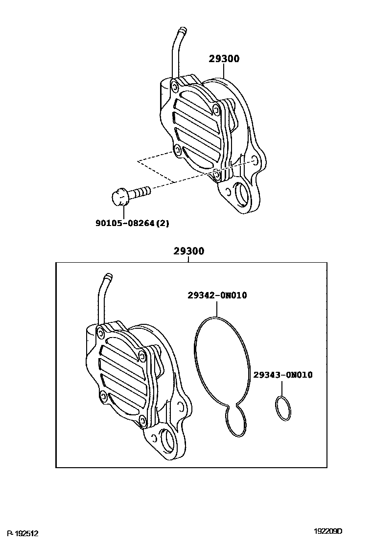 Toyota COROLLA 真空泵 EPC diagram — 192209D